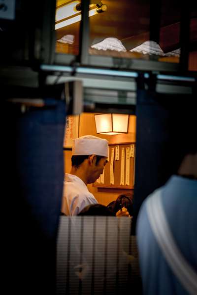 Sushi restaurant at Tsukiji Fish Market, Tokyo