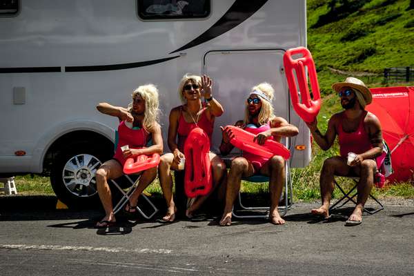 Baywatch fans on the Col de Peyresourde - Tour de France 2017