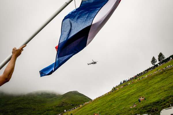 Fans line the slopes of the Col de Peyresourde - Tour de France 2017